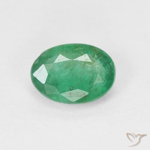 0.73ct Natürlicher Warmes Grün Smaragd, Oval, VS-SI