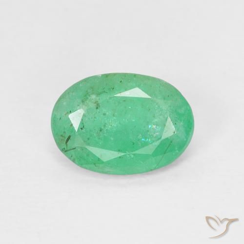 0.76ct Natürlicher Mittelgrün Smaragd, Oval, VS-SI