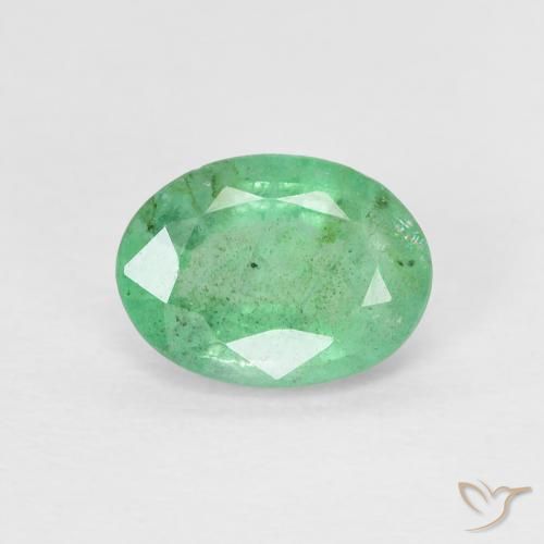 0.78ct Natürlicher hellgrün Smaragd, Oval, VS-SI