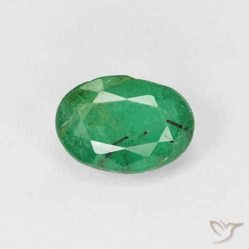 0.93ct Natürlicher Warmes Grün Smaragd, Oval, SI