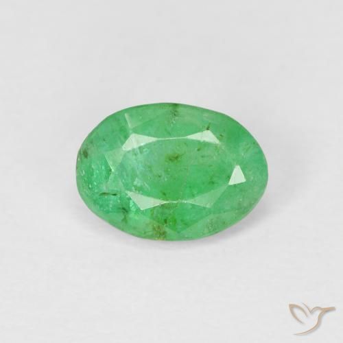 0.80ct Natürlicher Mittelgrün Smaragd, Oval, SI