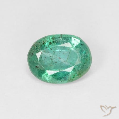 1.09ct Natürlicher Kühles Grün Smaragd, Oval, VS-SI