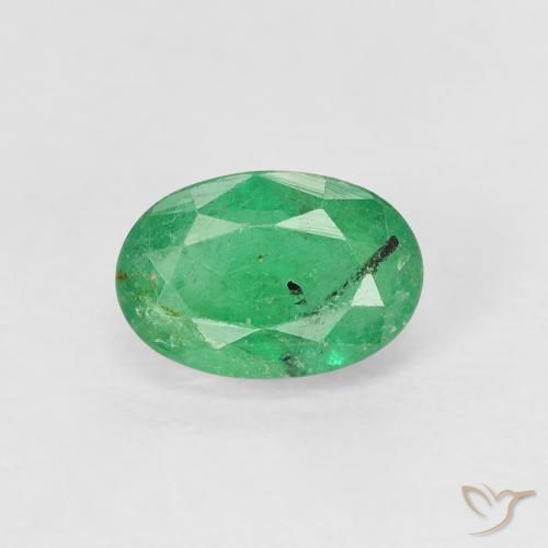 0.58ct Natürlicher hellgrün Smaragd, Oval, VS-SI