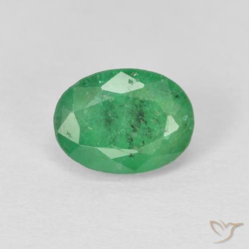 0.80ct Natürlicher gelblich-grün Smaragd, Oval, SI