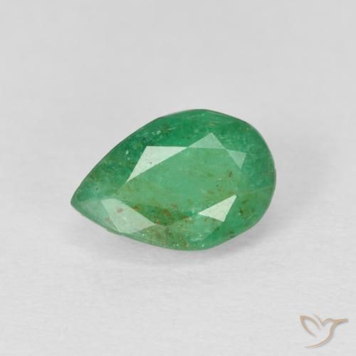 0.73ct Natürlicher Mittelgrün Smaragd, Birnenform, SI