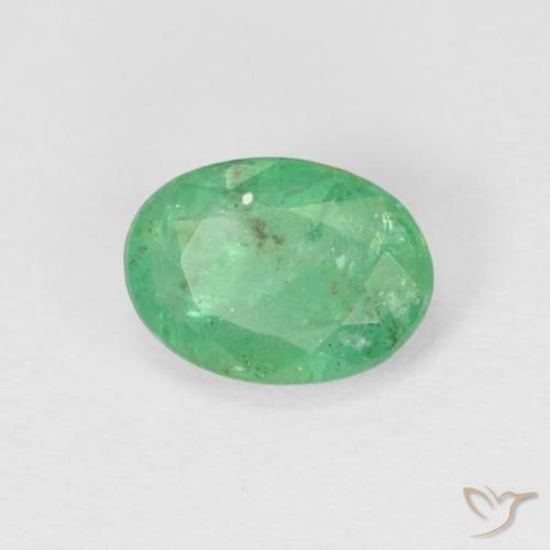 0.79ct Natürlicher Mittelgrün Smaragd, Oval, SI