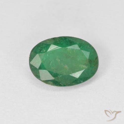 0.69ct Natürlicher Mittelgrün Smaragd, Oval, SI