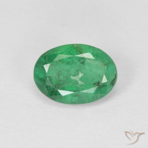 0.79ct Natürlicher Warmes Grün Smaragd, Oval, SI, Photo A