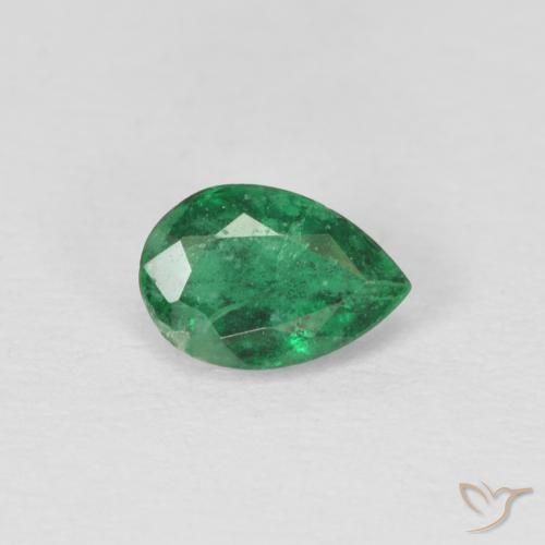 0.46ct Natürlicher Waldgrün Smaragd, Birnenform, SI