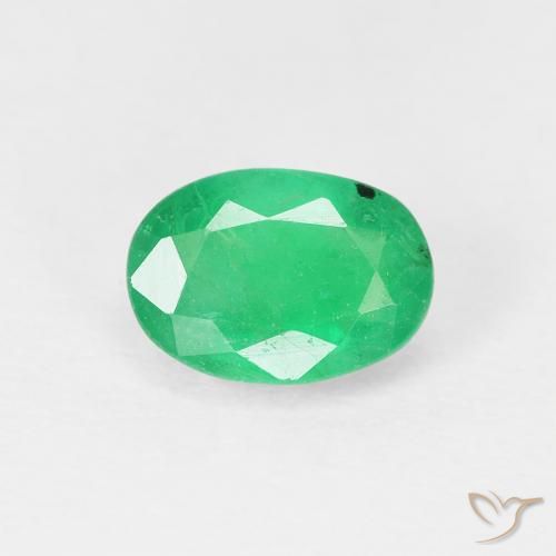 0.86ct Natürlicher gelblich-grün Smaragd, Oval, VS-SI