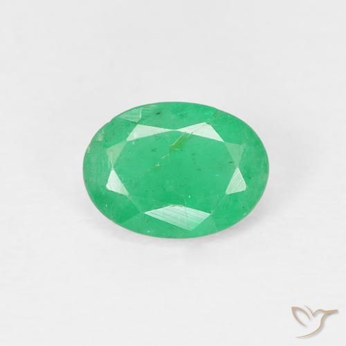 0.69ct Natürlicher Mittelgrün Smaragd, Oval, VS-SI