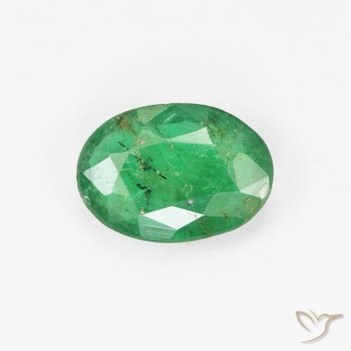 0.62ct Natürlicher gelblich-grün Smaragd, Oval, SI, Photo A