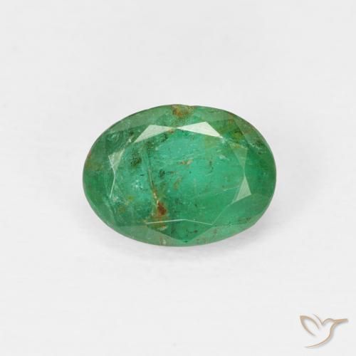 0.83ct Natürlicher Mittelgrün Smaragd, Oval, SI