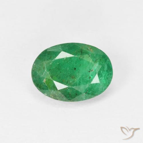0.95ct Natürlicher Mittelgrün Smaragd, Oval, SI