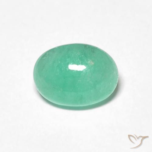 0.98ct Natürlicher Blau-grün Smaragd, Oval, Lichtdurchlässig