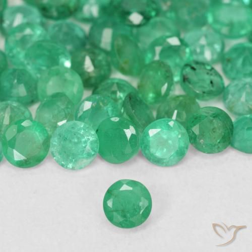 0.14ct Natürlicher hellgrün Smaragd, Runden, SI