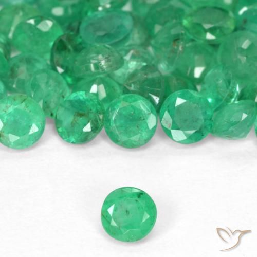 0.17ct Natürlicher Brillantes Grün Smaragd, Runden, SI