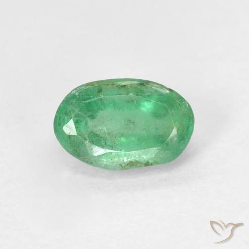 0.55ct Natürlicher Blau-grün Smaragd, Oval, SI