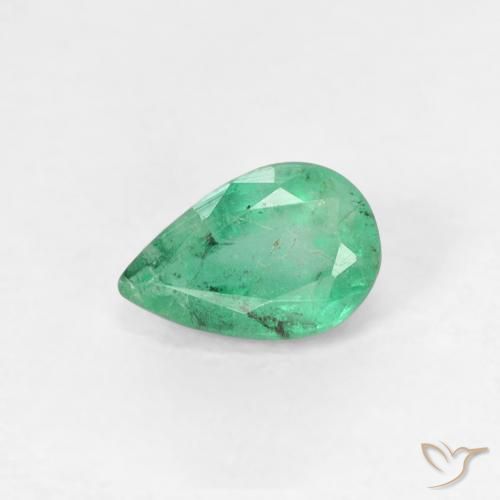 0.42ct Natürlicher Mittelgrün Smaragd, Birnenform, SI