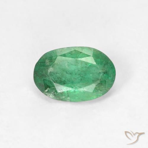0.46ct Natürlicher Mittelgrün Smaragd, Oval, SI