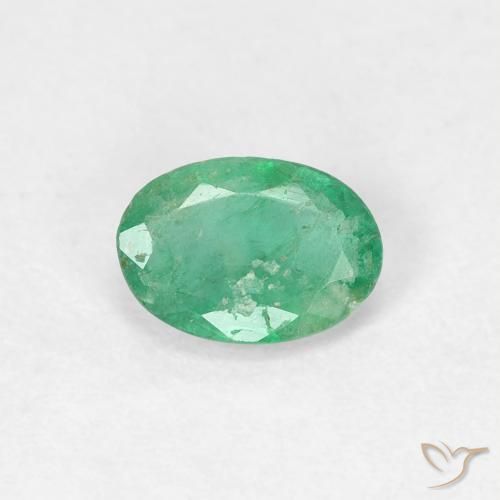 0.42ct Natürlicher Mittelgrün Smaragd, Oval, SI