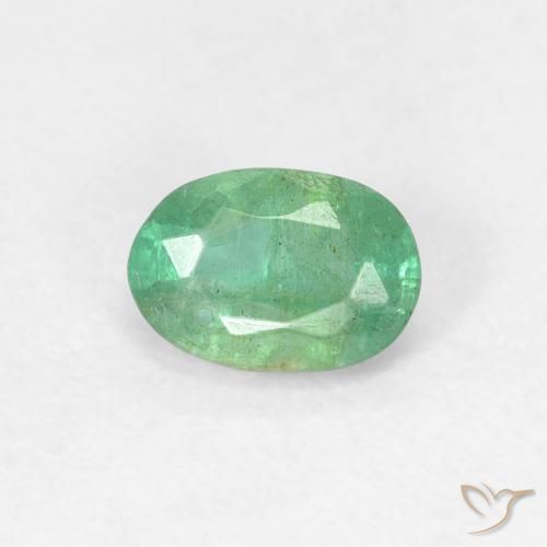 0.57ct Natürlicher hellgrün Smaragd, Oval, VS-SI