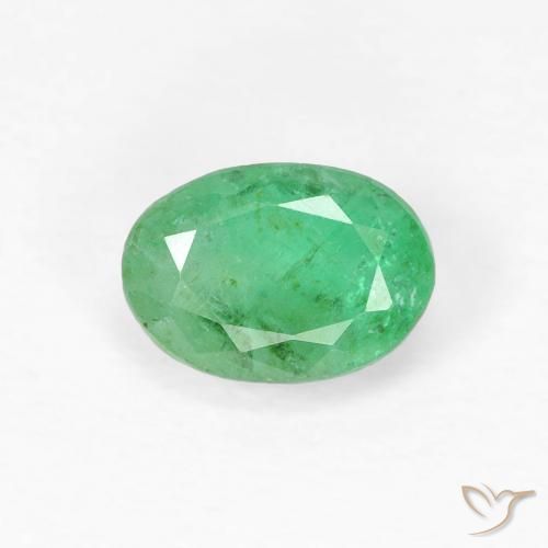 0.58ct Natürlicher hellgrün Smaragd, Oval, SI