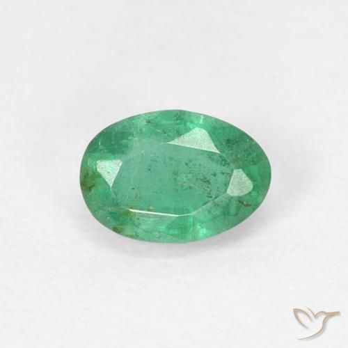 0.53ct Natürlicher Blau-grün Smaragd, Oval, SI