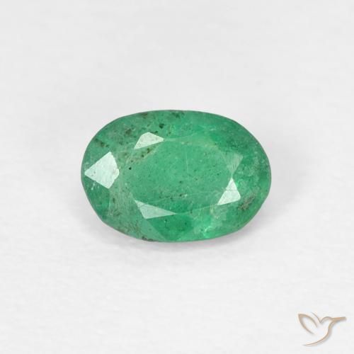 0.42ct Natürlicher Warmes Grün Smaragd, Oval, SI