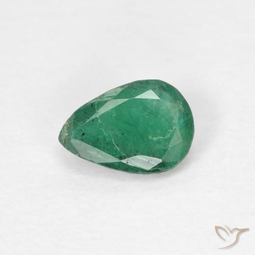 0.33ct Natürlicher Mittelgrün Smaragd, Birnenform, SI