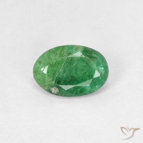 0.37ct Natürlicher Mittelgrün Smaragd, Oval, SI