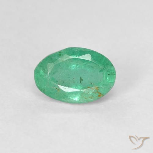 0.45ct Natürlicher Kühles Grün Smaragd, Oval, SI