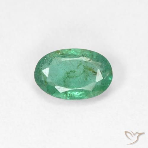 0.38ct Natürlicher Kühles Grün Smaragd, Oval, VS-SI