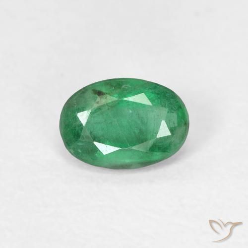 0.43ct Natürlicher Mittleres helles Grün Smaragd, Oval, SI, Photo A