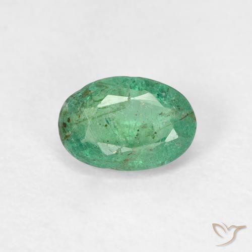 0.51ct Natürlicher Kühles Grün Smaragd, Oval, SI