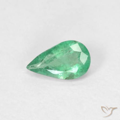 0.32ct Natürlicher Intensives Grün Smaragd, Birnenform, SI