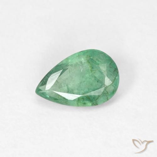 0.37ct Natürlicher Helles kühles Grün Smaragd, Birnenform, SI