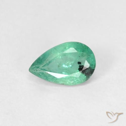 0.37ct Natürlicher Mittelgrün Smaragd, Birnenform, SI