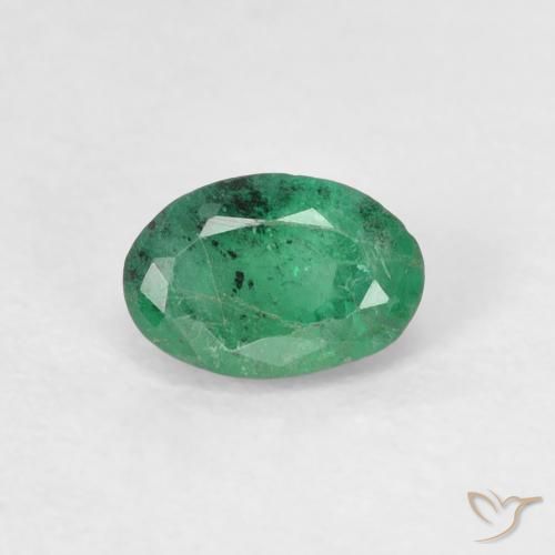 0.48ct Natürlicher Mittleres helles Grün Smaragd, Oval, SI, Photo A