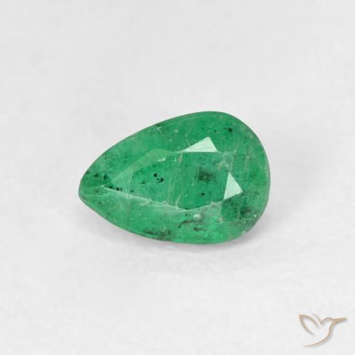 0.45ct Natürlicher Mittleres helles Grün Smaragd, Birnenform, SI