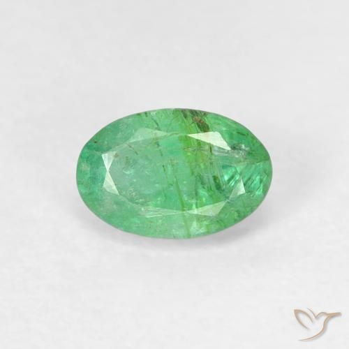 0.50ct Natürlicher Helles Kleeblattgrün Smaragd, Oval, SI