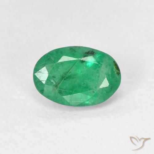 0.49ct Natürlicher hellgrün Smaragd, Oval, SI