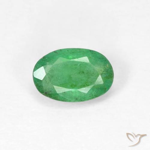 0.51ct Natürlicher Mittelgrün Smaragd, Oval, SI