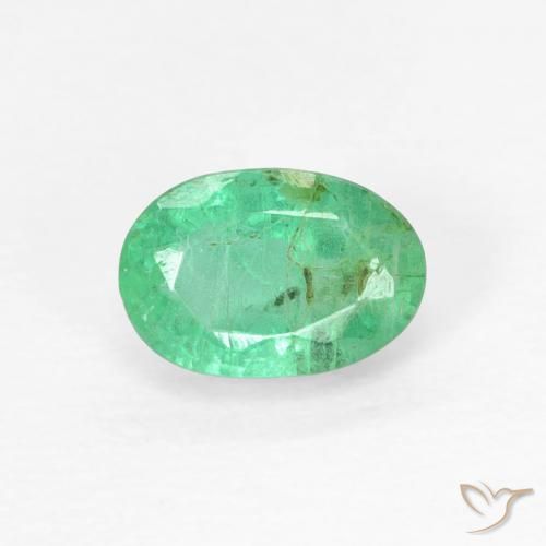 0.50ct Natürlicher hellgrün Smaragd, Oval, SI