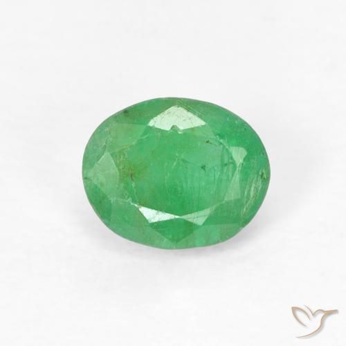 0.40ct Natürlicher Kleeblatt Grün Smaragd, Oval, VS-SI