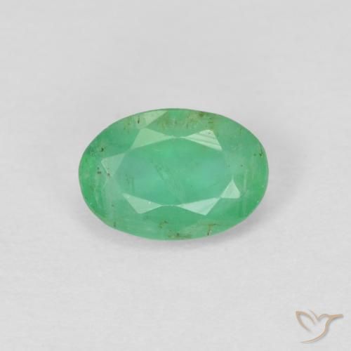 0.40ct Natürlicher hellgrün Smaragd, Oval, VS-SI