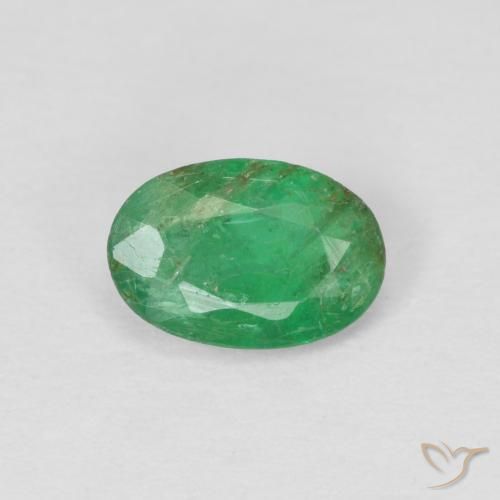 0.40ct Natürlicher Kleeblatt Grün Smaragd, Oval, VS-SI