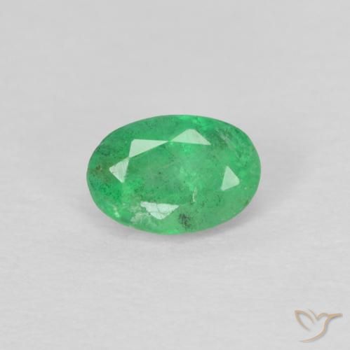 0.23ct Natürlicher Kleeblatt Grün Smaragd, Oval, VS-SI