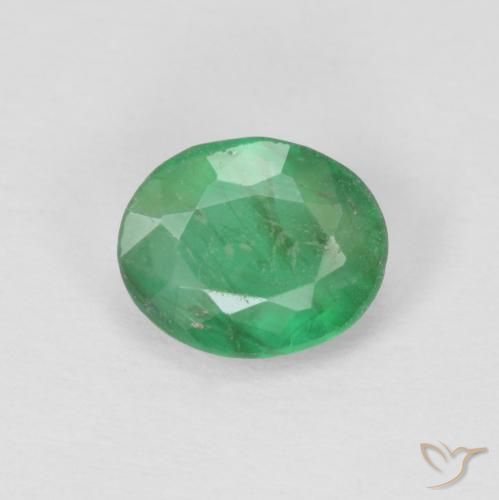 0.71ct Natürlicher Kleeblatt Grün Smaragd, Oval, SI