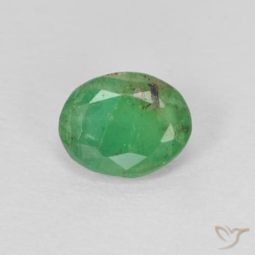 0.58ct Natürlicher Mittelgrün Smaragd, Oval, SI